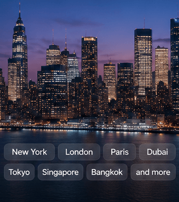 Covers major cities