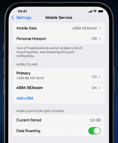 Hapi 6 — Aktivizoni eSIM për internet